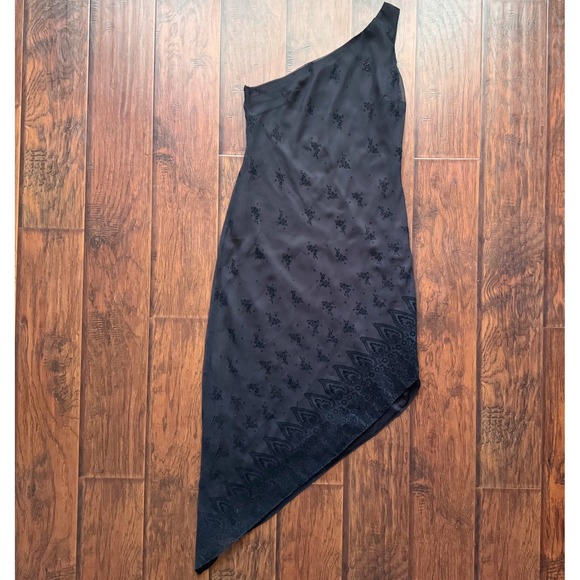 Y2K Sheer Asymmetrical Dress Whimsy Goth Fairy Formal Black Sz 13/14 VTG 90’s - Picture 15 of 16
